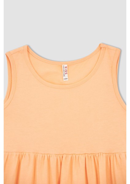 Kız Çocuk Regular Fit Bisiklet Yaka Kolsuz Pamuklu Elbise W7758A622SM fiyatları