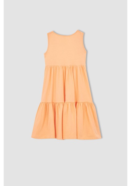 Kız Çocuk Regular Fit Bisiklet Yaka Kolsuz Pamuklu Elbise W7758A622SM indirimleri