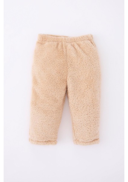Erkek Bebek Nakışlı Bisiklet Yaka Pelüş Pijama Takım Y4060A222WN