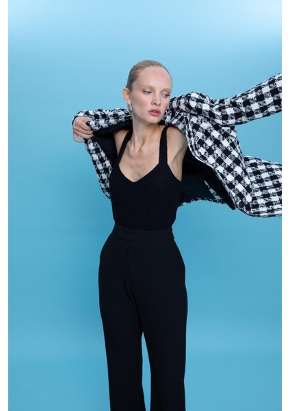 Oversize Fit Kazayağı Desenli Blazer Ceket Z0874AZ22AU modelleri