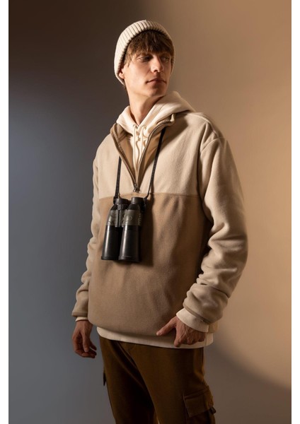 Relax Fit Yarım Fermuarlı Dik Yaka Sweatshirt Y9622AZ22WN