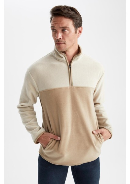 Relax Fit Yarım Fermuarlı Dik Yaka Sweatshirt Y9622AZ22WN