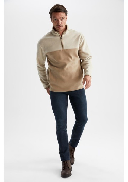 Relax Fit Yarım Fermuarlı Dik Yaka Sweatshirt Y9622AZ22WN