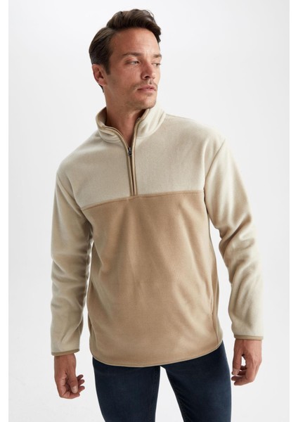 Relax Fit Yarım Fermuarlı Dik Yaka Sweatshirt Y9622AZ22WN