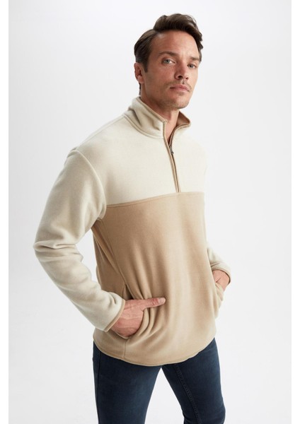 Relax Fit Yarım Fermuarlı Dik Yaka Sweatshirt Y9622AZ22WN