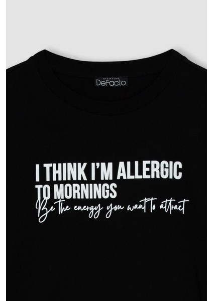 Regular Fit Bisiklet Yaka Baskılı Kısa Kollu %100 Pamuk Tişört Z0591AZ23SM