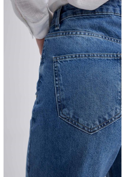 90's Wide Leg Yırtmaçlı Jean Uzun %100 Pamuk Pantolon A3469AX23SM