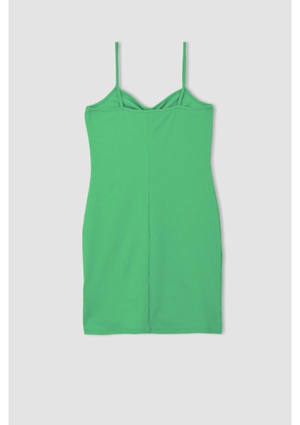 Bodycon Askılı Midi Örme Elbise Y3257AZ22SM