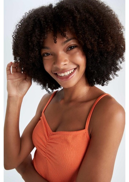 Bodycon Askılı Midi Örme Elbise Y3257AZ22SM modelleri