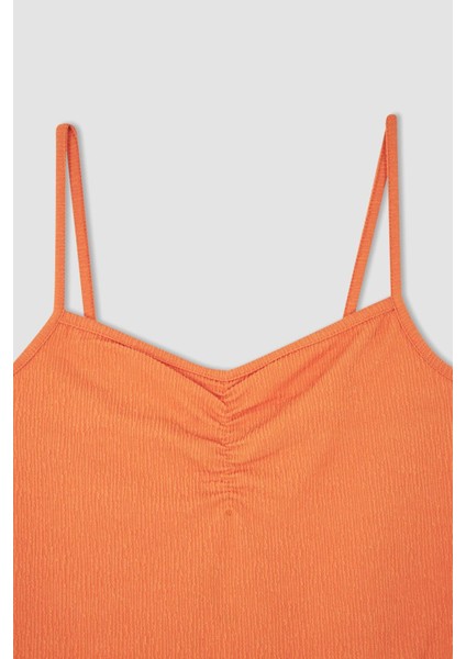 Bodycon Askılı Midi Örme Elbise Y3257AZ22SM