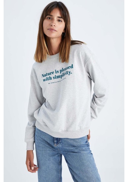 Regular Fit Bisiklet Yaka Sweatshirt Y0105AZ22AU