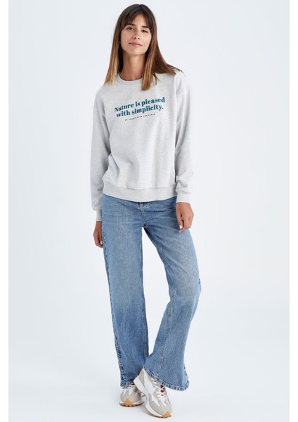 Regular Fit Bisiklet Yaka Sweatshirt Y0105AZ22AU