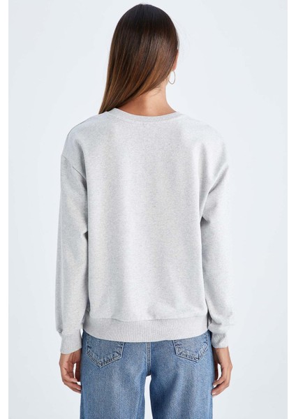 Regular Fit Bisiklet Yaka Sweatshirt Y0105AZ22AU