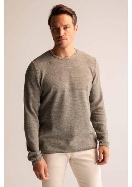 Regular Fit Bisiklet Yaka Triko Kazak Y0605AZ22AU modelleri