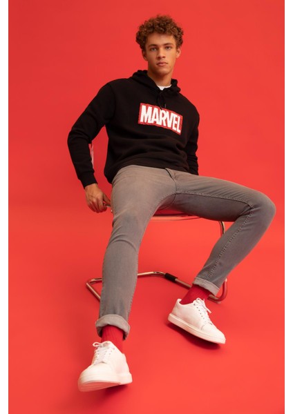 Marvel Boxy Fit Kapüşonlu İçi Yumuşak Tüylü Sweatshirt Y0353AZ22AU fiyatları