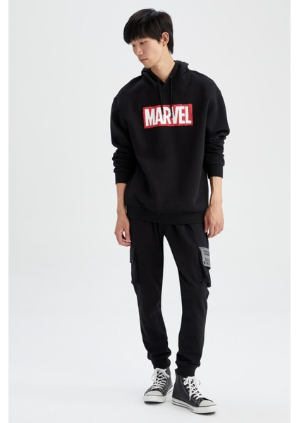 Marvel Boxy Fit Kapüşonlu İçi Yumuşak Tüylü Sweatshirt Y0353AZ22AU indirimleri