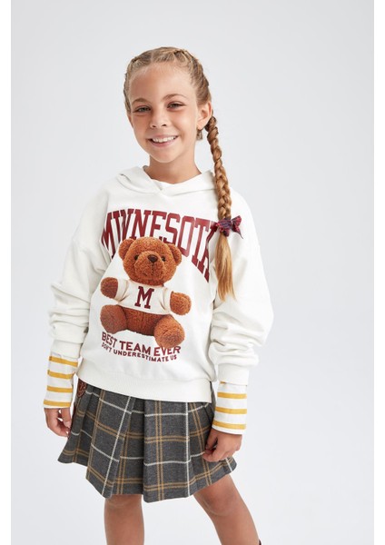 Kız Çocuk Bisiklet Yaka Sweatshirt X9663A622AU