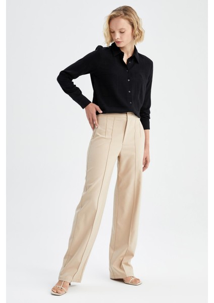 Regular Fit Dokulu Uzun Kollu Gömlek M9480AZ22AU