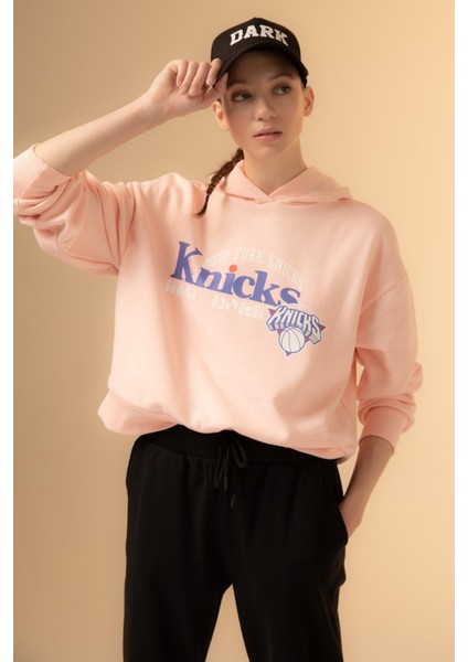 DeFactoFit NBA New York Knicks Kapüşonlu Sweatshirt Z2300AZ22WN