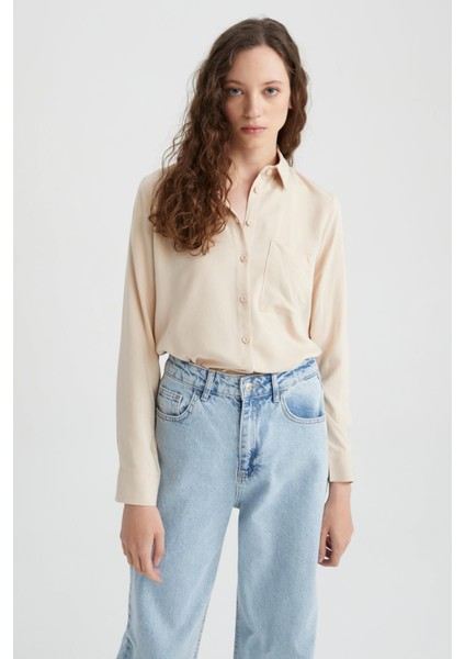 Regular Fit Gömlek Yaka Uzun Kollu Gömlek N2518AZ23SP