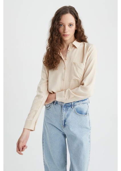 Regular Fit Gömlek Yaka Uzun Kollu Gömlek N2518AZ23SP