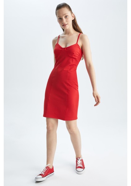 Bodycon Basic Askılı Mini Elbise Y4822AZ22SM