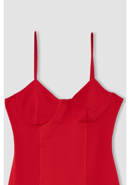 Bodycon Basic Askılı Mini Elbise Y4822AZ22SM