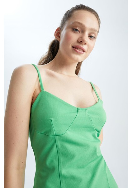 Bodycon Basic İp Askılı Mini Elbise Y4822AZ22SM fırsatları