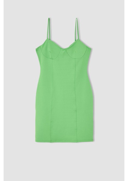 Bodycon Basic İp Askılı Mini Elbise Y4822AZ22SM