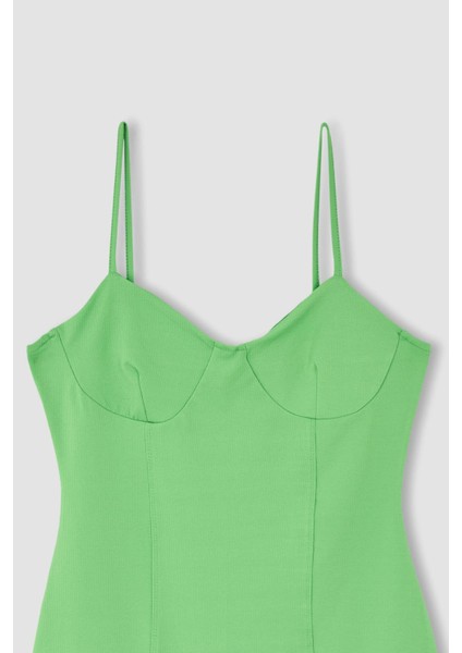 Bodycon Basic İp Askılı Mini Elbise Y4822AZ22SM