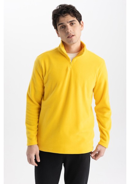 Regular Fit Yarım Fermuarlı Dik Yaka Polar Sweatshirt A1817AX22AU