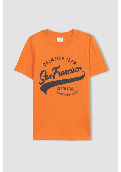 Erkek Çocuk Bisiklet Yaka Baskılı Kısa Kollu Tişört Z8002A623SM fırsatları