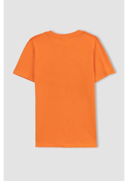 Erkek Çocuk Bisiklet Yaka Baskılı Kısa Kollu Tişört Z8002A623SM