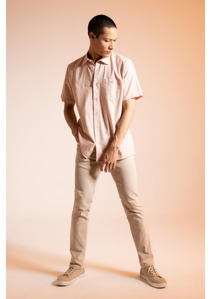 Regular Fit Polo Yaka Kısa Kollu %100 Pamuk Gömlek M9432AZ23SP
