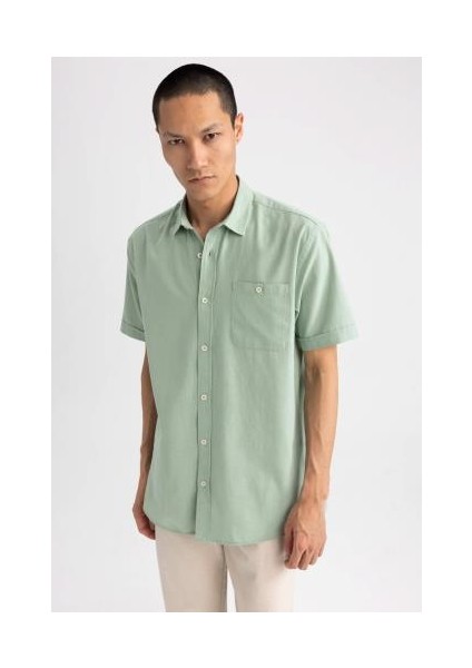 Regular Fit Polo Yaka Kısa Kollu %100 Pamuk Gömlek M9432AZ23SP