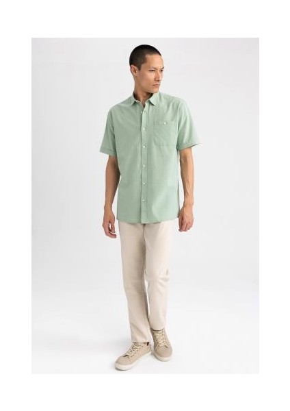 Regular Fit Polo Yaka Kısa Kollu %100 Pamuk Gömlek M9432AZ23SP