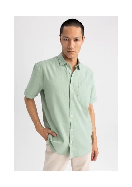 Regular Fit Polo Yaka Kısa Kollu %100 Pamuk Gömlek M9432AZ23SP