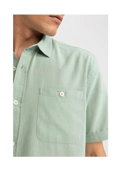 Regular Fit Polo Yaka Kısa Kollu %100 Pamuk Gömlek M9432AZ23SP