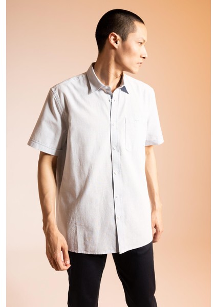 Regular Fit Polo Yaka Kısa Kollu %100 Pamuk Gömlek M9432AZ23SP