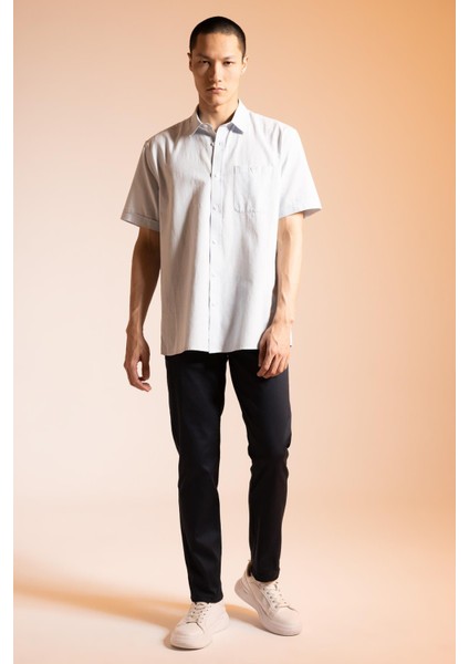 Regular Fit Polo Yaka Kısa Kollu %100 Pamuk Gömlek M9432AZ23SP
