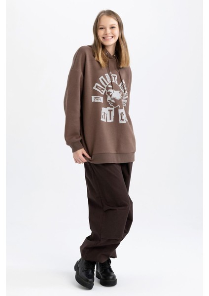 Coool Tupac Shakur Oversize Geniş Kalıp Kapüşonlu Baskılı Kalın Kumaş Sweatshirt A0636AX23SP
