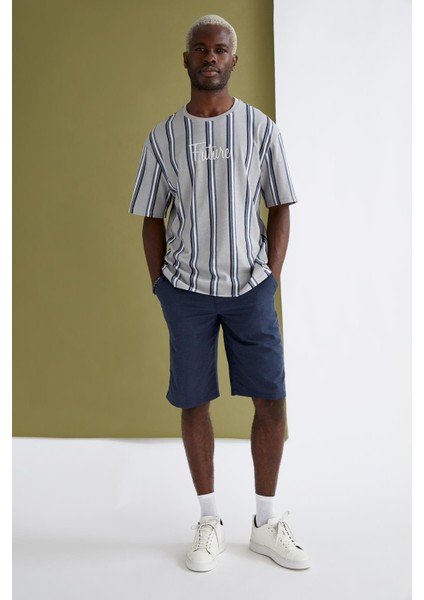 Regular Fit Bermuda Keten Karışımlı Şort N4989AZ21SM