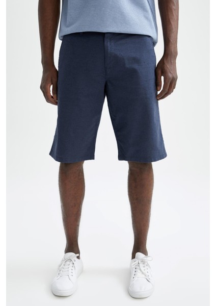 Regular Fit Bermuda Keten Karışımlı Şort N4989AZ21SM