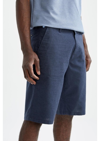 Regular Fit Bermuda Keten Karışımlı Şort N4989AZ21SM