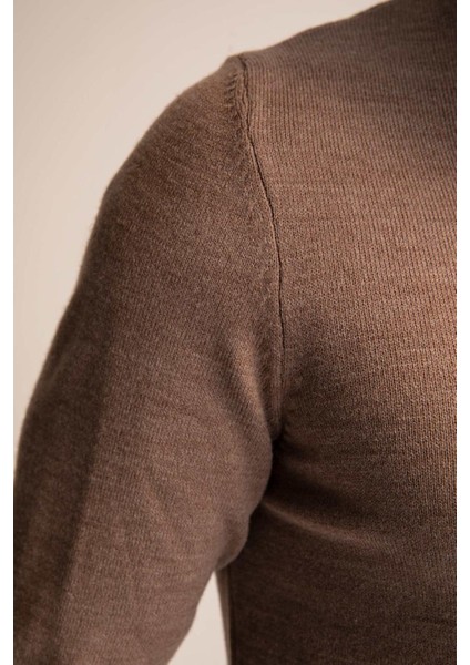 Slim Fit Yarım Balıkçı Yaka Triko Kazak R1127AZ21WN