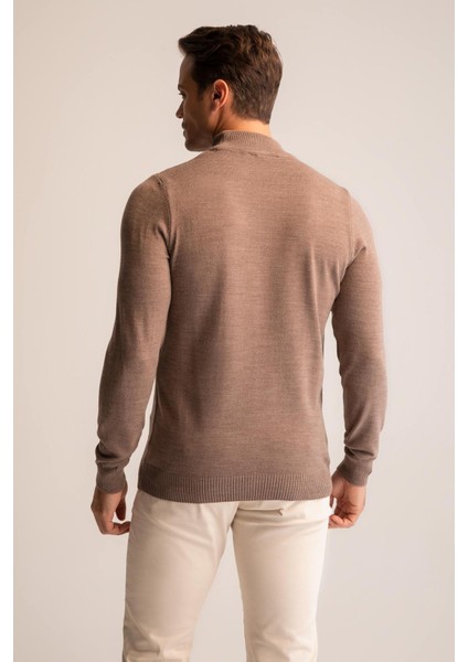 Slim Fit Yarım Balıkçı Yaka Triko Kazak R1127AZ21WN
