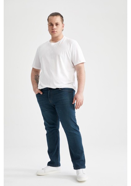 Büyük Beden Sergio Regular Fit Normal Bel Boru Paça Jean Pantolon R9026AZ22SP fırsatları