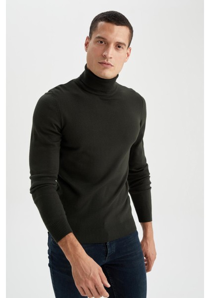 Slim Fit Balıkçı Yaka Triko Kazak R1124AZ22WN