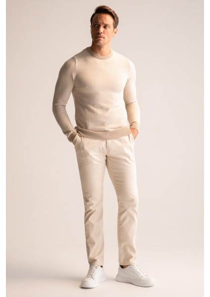 Slim Fit Bisiklet Yaka Triko Kazak X5159AZ22WN fiyatları