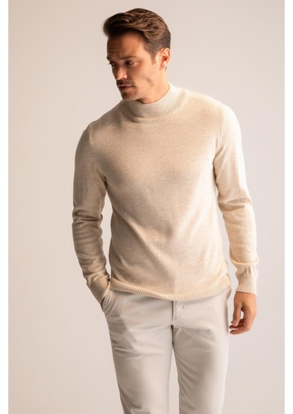 Slim Fit Yarım Balıkçı Yaka Triko Kazak R1127AZ22WN